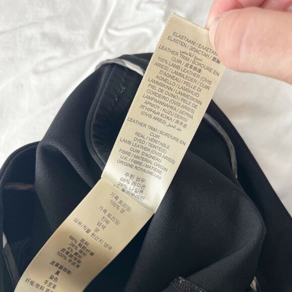 Burberry Black Leather Trim Skinny Fit Pants - Women's Size US 6 - Picture 6 of 9